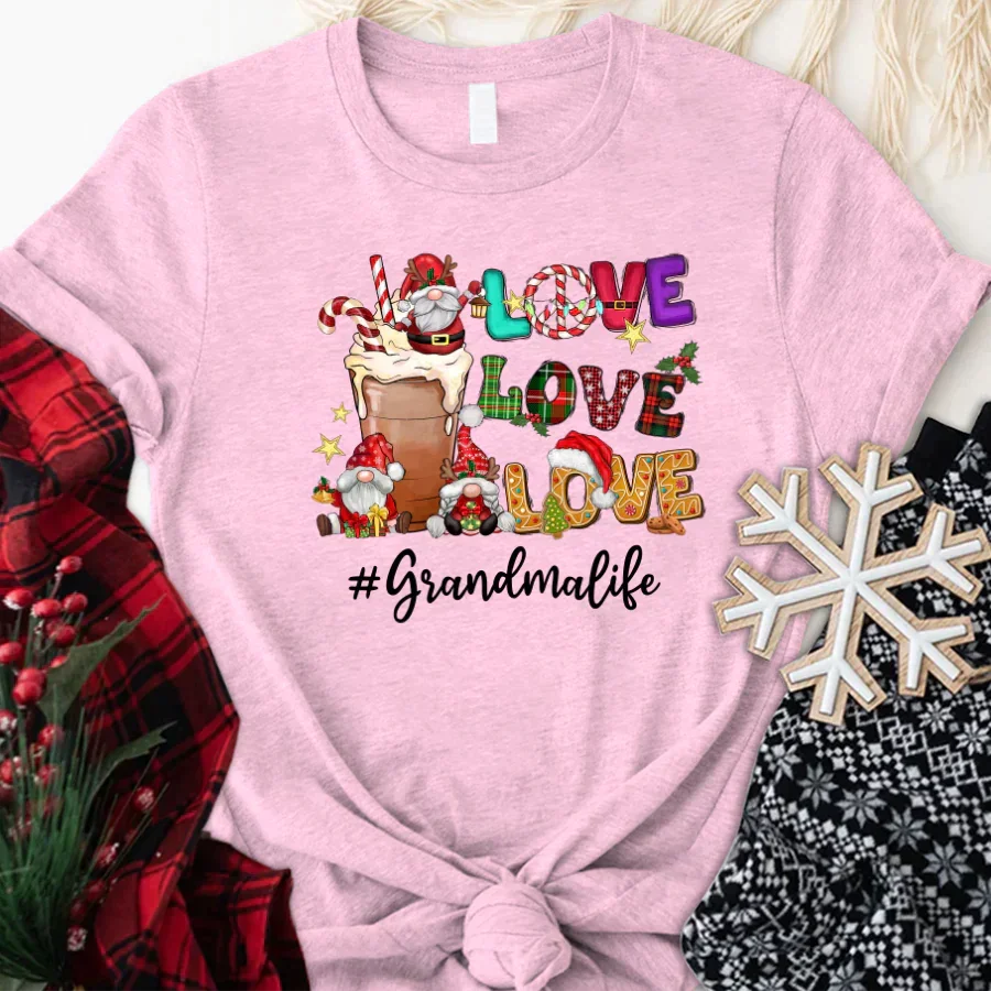 Lofaris Gnome Christmas Love Grandma Life Gifts T-Shirt