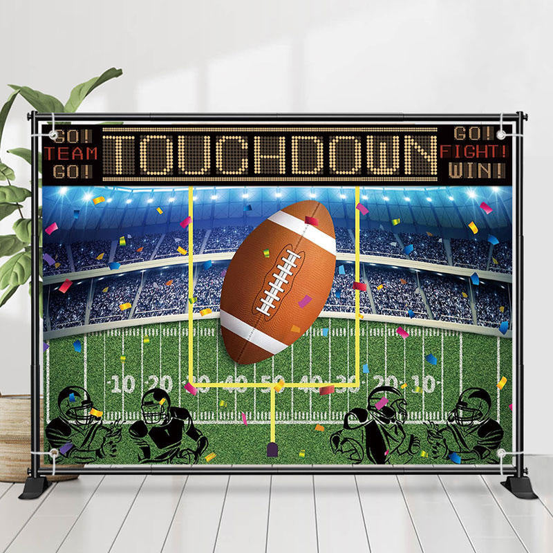 Lofaris Go Fight Touch Down Football Field Sport Backdrop