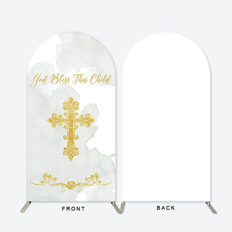 Lofaris God Bless This Child Watercolor Baby Shower Backdrop