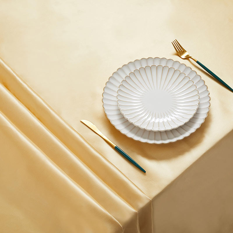 Lofaris Gold 108 GSM Satin Banquet Rectangle Tablecloth