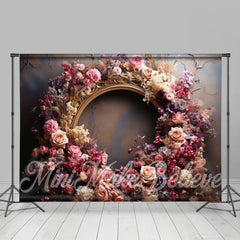 Lofaris Gold Arch Peeling Wall Colorful Flower Backdrop