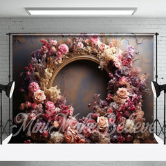 Lofaris Gold Arch Peeling Wall Colorful Flower Backdrop