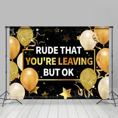 Lofaris Gold Balloon Glitter Star Ribbon Retirement Backdrop