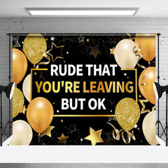 Lofaris Gold Balloon Glitter Star Ribbon Retirement Backdrop