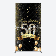 Lofaris Gold Black Balloons Arch Backdrop For 50th Birthday