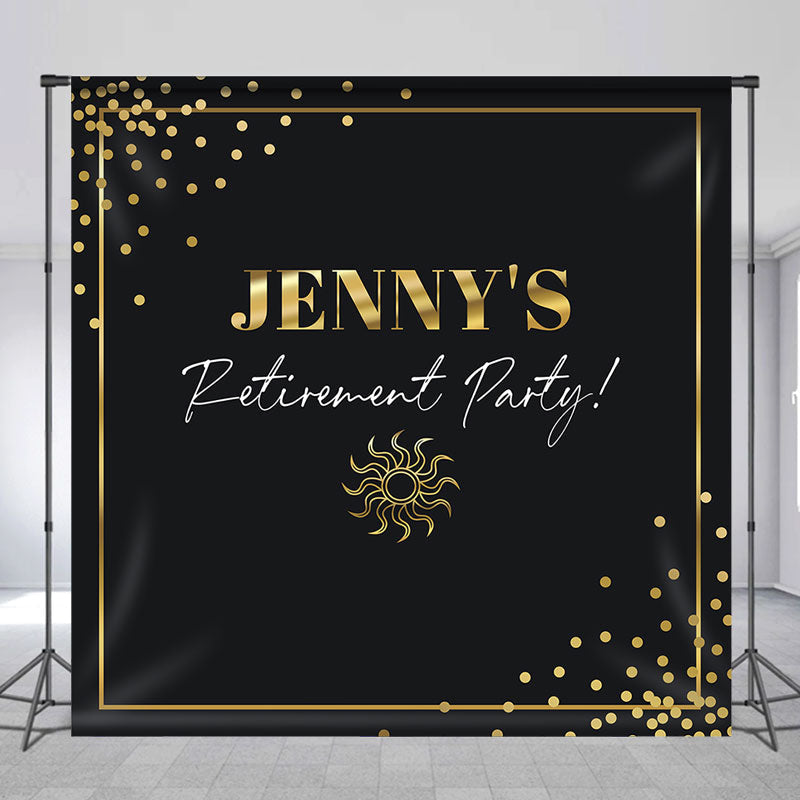 Lofaris Gold Black Personalized Retirement Party Backdrop