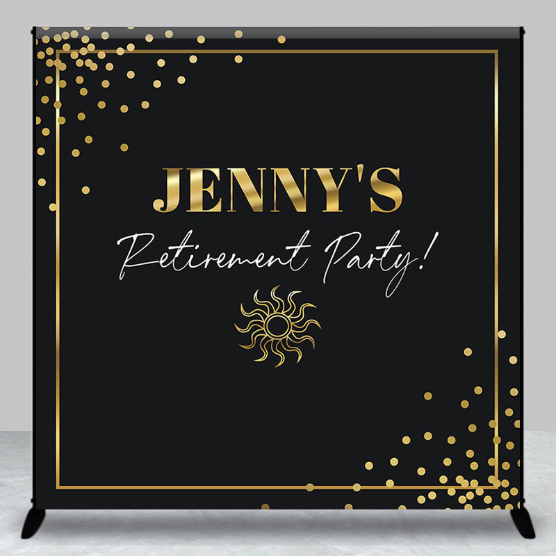 Lofaris Gold Black Personalized Retirement Party Backdrop