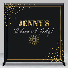 Lofaris Gold Black Personalized Retirement Party Backdrop