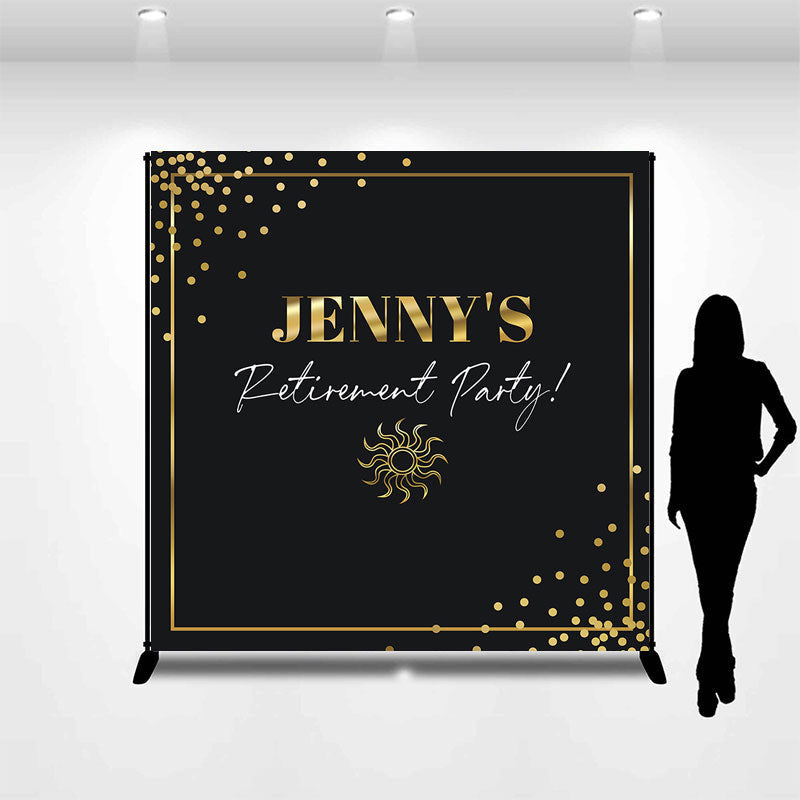 Lofaris Gold Black Personalized Retirement Party Backdrop