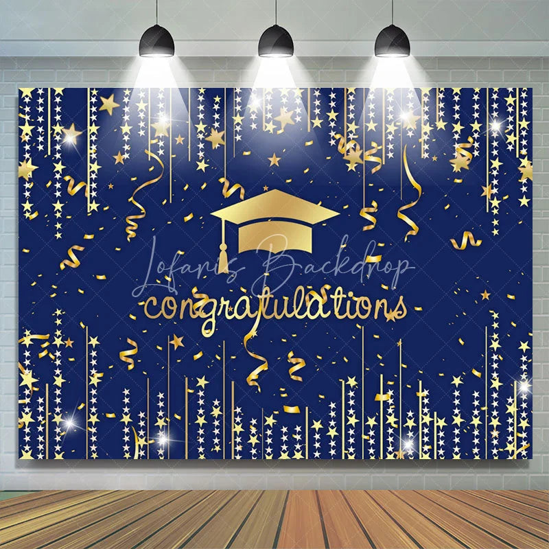 Lofaris Gold Bright Star 2022 Congratulation Dark Blue Backdrop