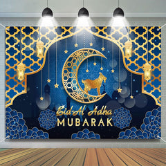 Lofaris Gold Carved Moon Goat Mandala Eid Mubarak Backdrop