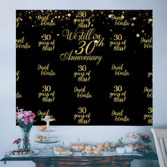 Lofaris Gold Custom Step And Repeat Anniversary Backdrop