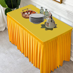 Lofaris Gold Fitted Velvet Rectangle Table Skirts Cover