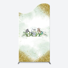 Lofaris Gold Glitter Animals Boy Arch Baby Shower Backdrop