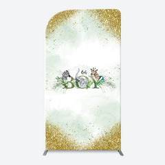Lofaris Gold Glitter Animals Boy Arch Baby Shower Backdrop