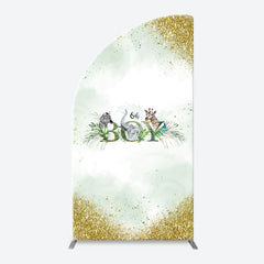 Lofaris Gold Glitter Animals Boy Arch Baby Shower Backdrop