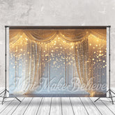 Lofaris Gold Glitter Bokeh White Retro Wall Photo Backdrop
