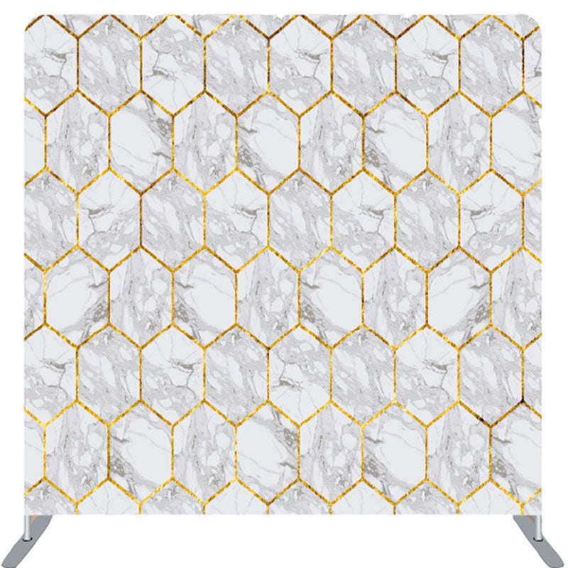 Lofaris Gold Hexagonal Marble Texture Backdrop For Decor