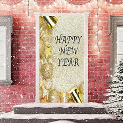 Lofaris Gold Sand Ribbon Ball Happy New Year Door Cover