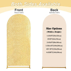 Lofaris Gold Sequin Fitted Arch Backdrop Cover for Wedding Decor