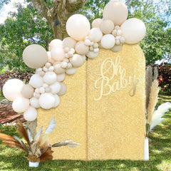 Lofaris Gold Sequin Fitted Arch Backdrop Cover for Wedding Decor