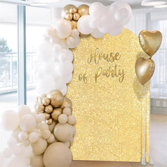 Lofaris Gold Sequin Fitted Arch Backdrop Cover for Wedding Decor