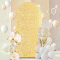 Lofaris Gold Sequin Fitted Arch Backdrop Cover for Wedding Decor