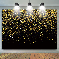 Lofaris Gold Sequin Glitter Black Happy Birthday Backdrop