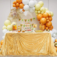 Lofaris Gold Sequin Glitter Rectangle Banquet Tablecloth