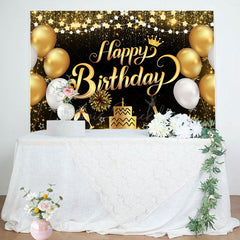 Lofaris Gold Shiny Balloon Cake Birthday Party Backdrop