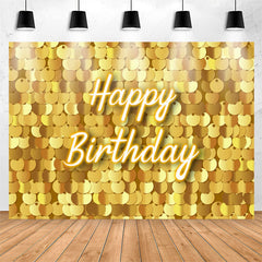 Lofaris Gold Sparkle Sequin Happy Birthday Backdrop For Girl