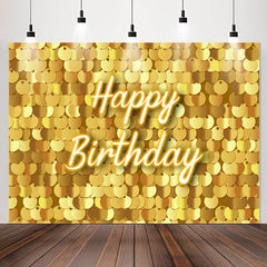 Lofaris Gold Sparkle Sequin Happy Birthday Backdrop For Girl