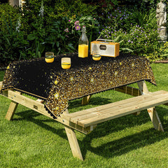 Lofaris Gold Sparkling Black Tablecloth For Kitchen Decor