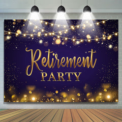 Lofaris Gold Sparkling Bokeh Royal Purple Retirement Backdrop