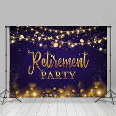 Lofaris Gold Sparkling Bokeh Royal Purple Retirement Backdrop