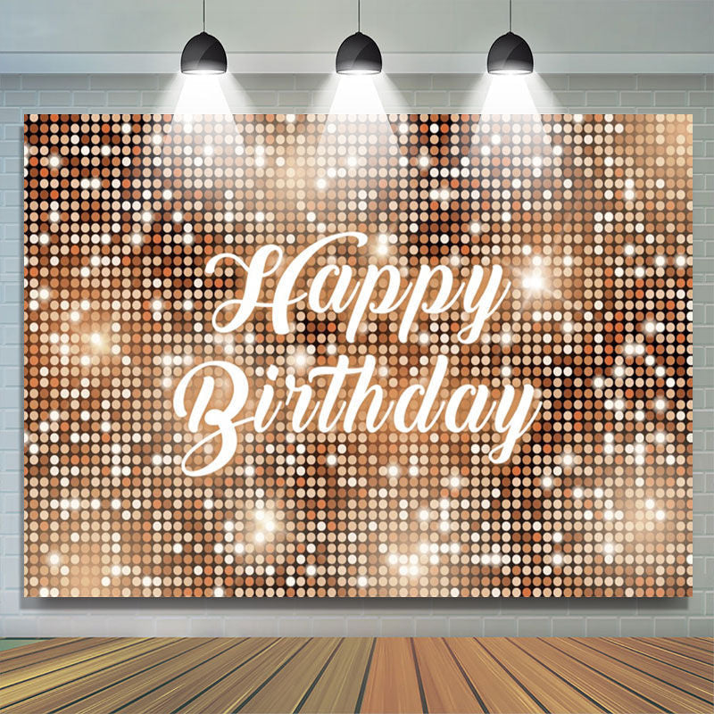 Lofaris Gold Sparkling Sequin Dance Happy Birthday Backdrop