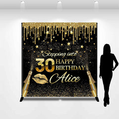 Lofaris Gold Tassels Champagne Custom 30Th Birthday Backdrop