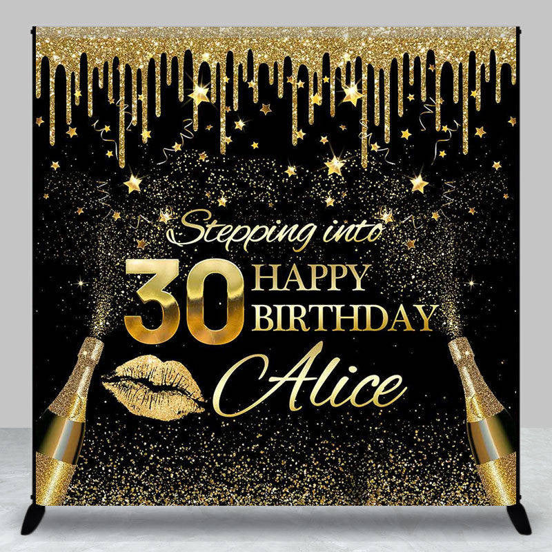 Lofaris Gold Tassels Champagne Custom 30Th Birthday Backdrop