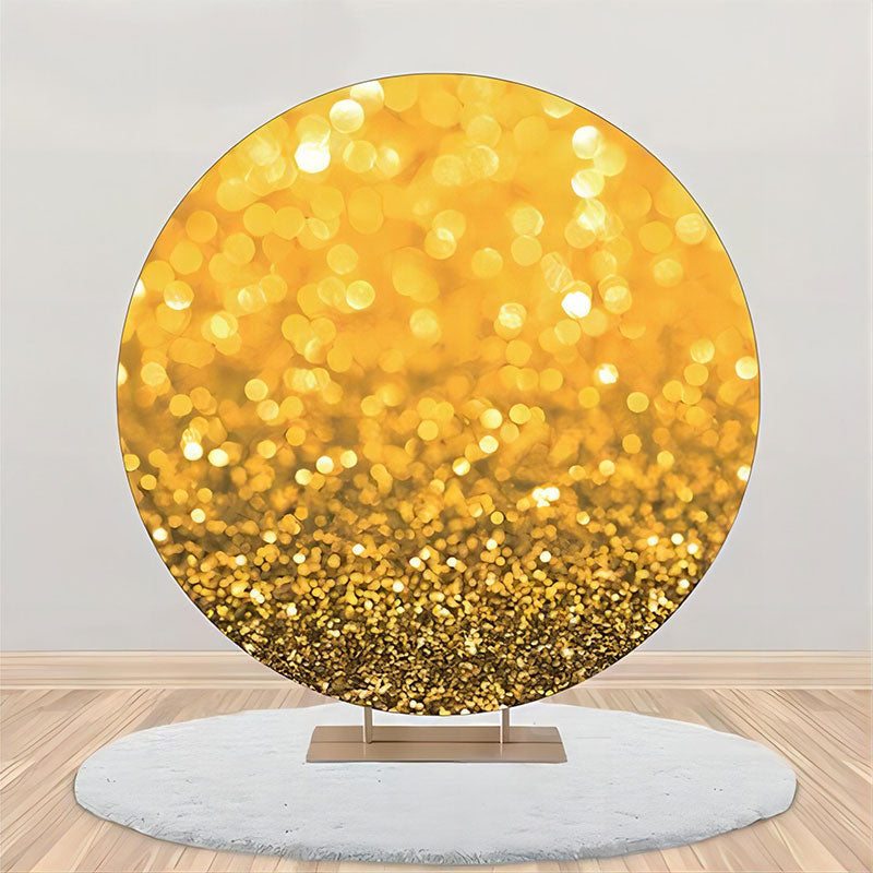 Lofaris Golden Bokeh Glitter Round Birthday Party Backdrop