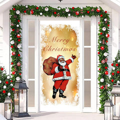 Lofaris Golden Bokeh Santa Gift Baggage Christmas Door Cover