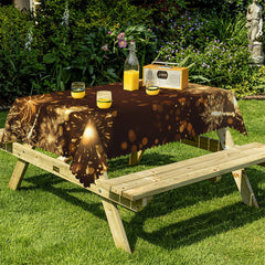 Lofaris Golden Bokeh Sparkle Party Rectangle Tablecloth