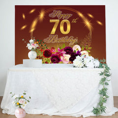 Lofaris Golden Circle Floral Happy 70th Birthday Backdrop