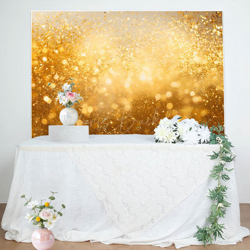 Lofaris Golden Glitter Bokeh Backdrop For Birthday Party