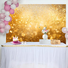 Lofaris Golden Glitter Bokeh Backdrop For Birthday Party