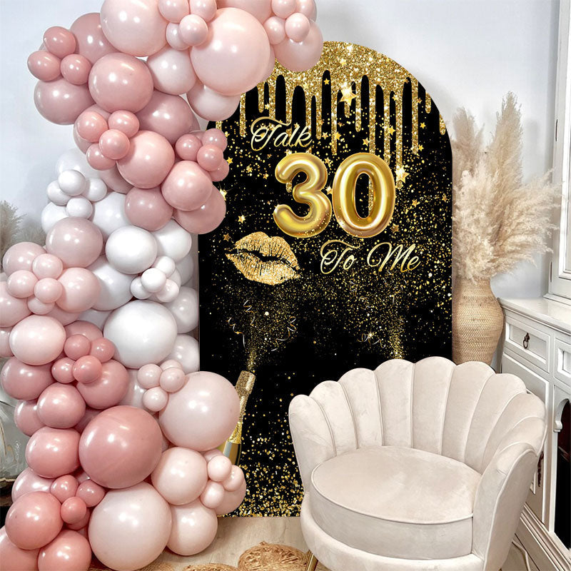 Lofaris Golden Glitter Champagne 30th Birthday Arch Backdrop