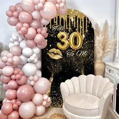 Lofaris Golden Glitter Champagne 30th Birthday Arch Backdrop