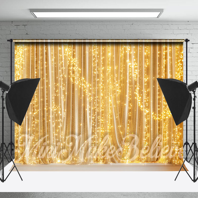 Lofaris Golden Glitter Curtain Light Backdrop For Cake Smash