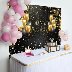 Lofaris Golden Glitter String Balloon Birthday Backdrop