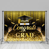Lofaris Golden Glitter Tassel Champagne Graduation Backdrop