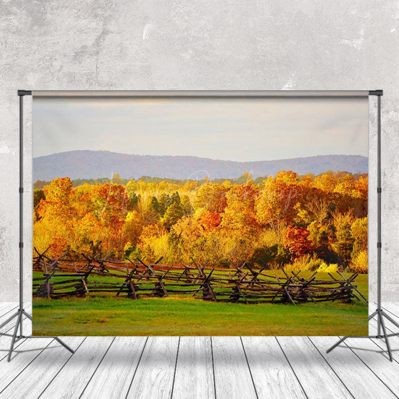 Lofaris Golden Yellow Woods Autumn Outdoor Natural Backdrop